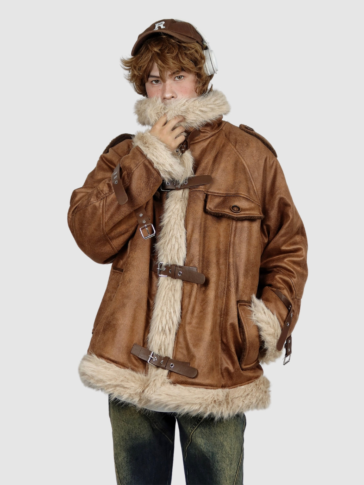 Ferdy | WLS Retro Einteiler Wolle Winter Pelz Lampe Mantel