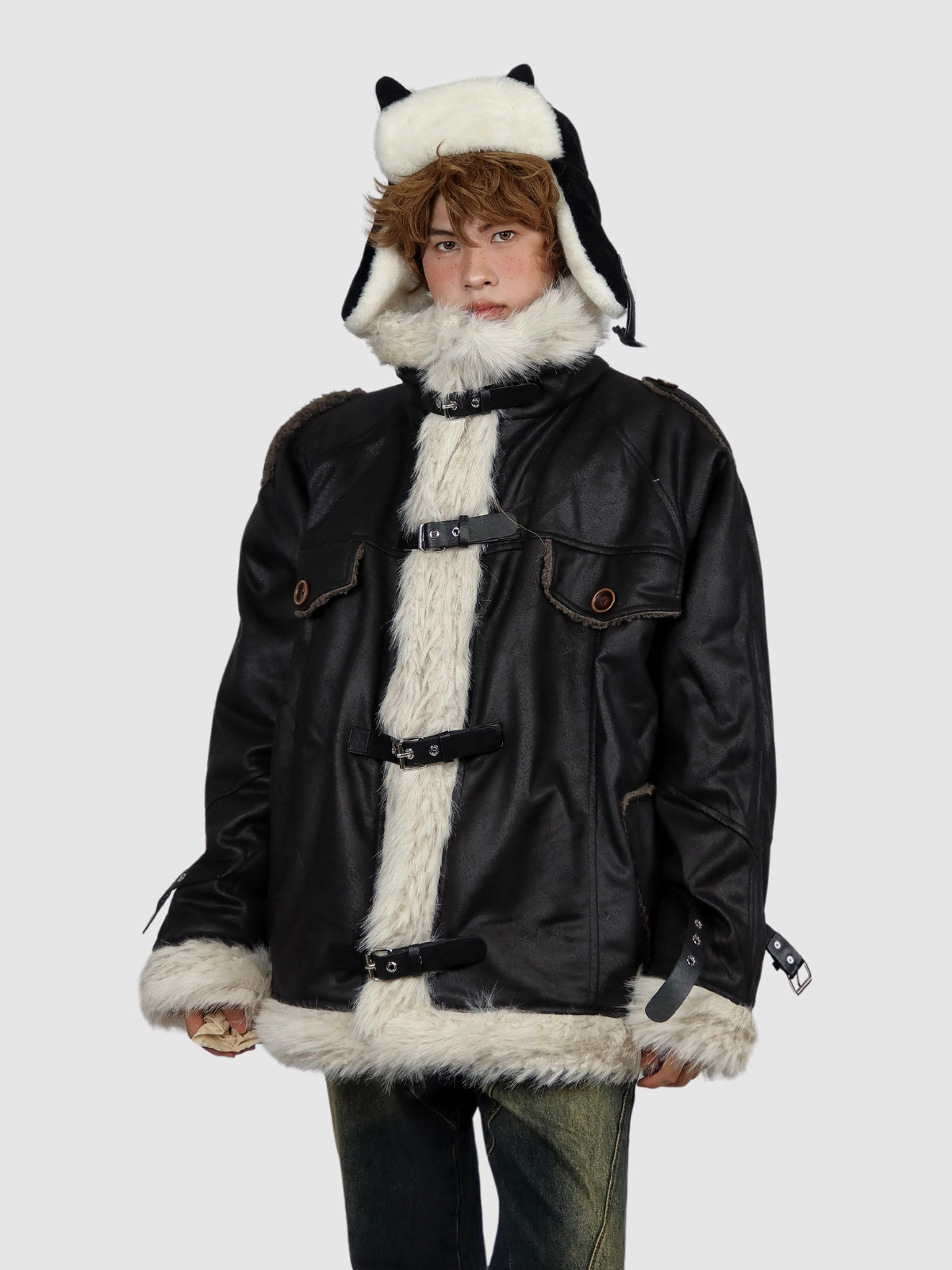 Ferdy | WLS Retro Einteiler Wolle Winter Pelz Lampe Mantel