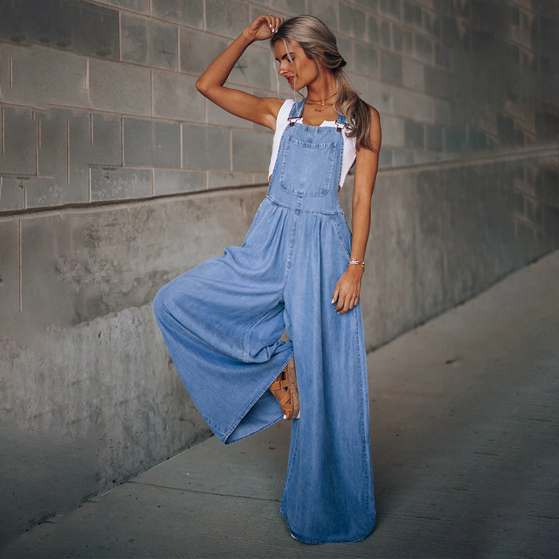 Selena-1 | Denim Jumpsuit