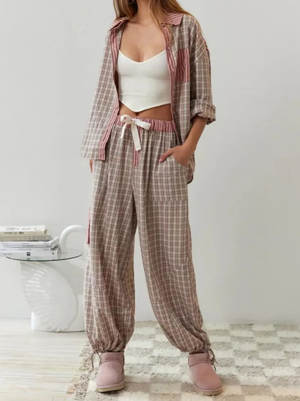 Jaycie 2-teiliges lässiges Pyjama-Set