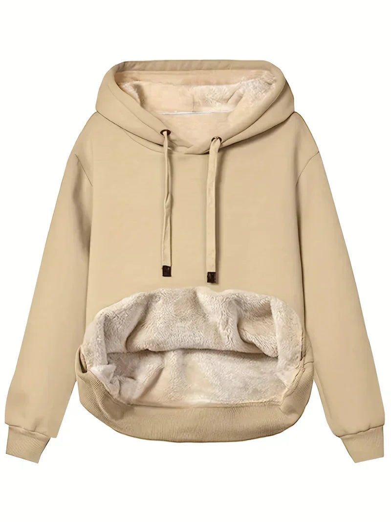 Francesca | Damen Winter Kapuzenpullover aus Plüsch
