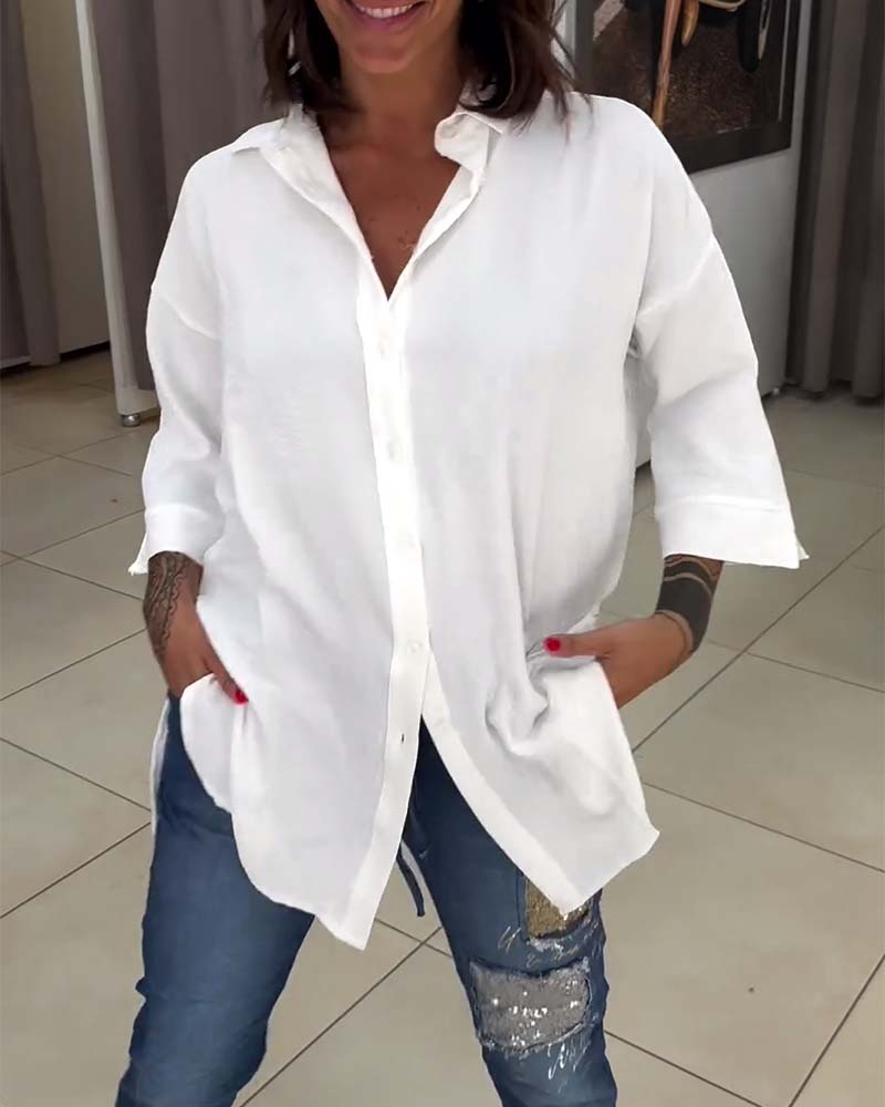 Baggy | Weißes Damenhemd - Sommer Bluse