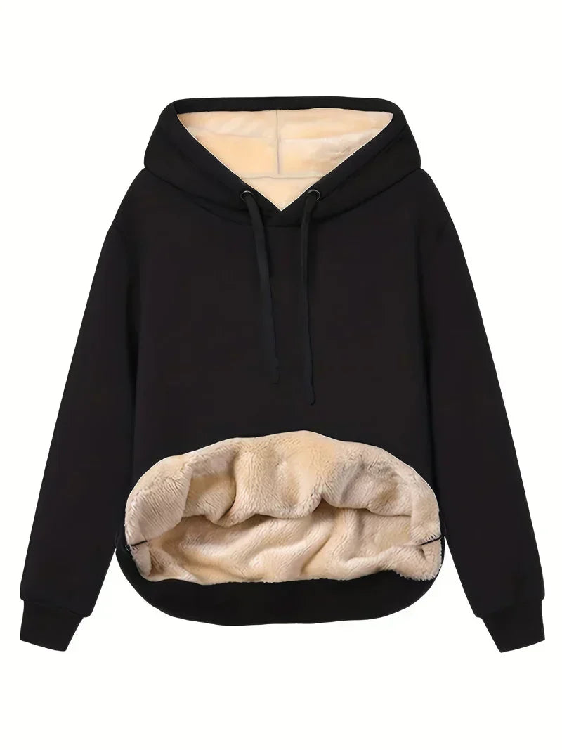 Francesca | Damen Winter Kapuzenpullover aus Plüsch
