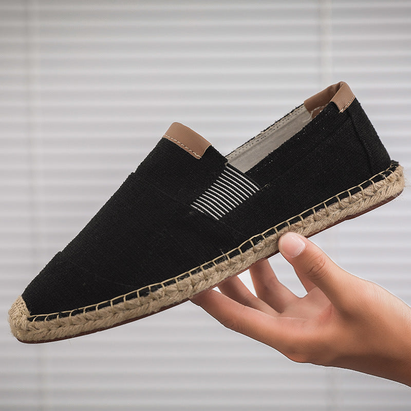 Veala - Boss | Stilvolle handgemachte Leinwandstrohschuhe - Sommer-Chic