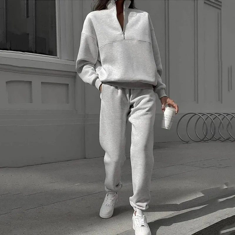 Dianna | Neu Polokragen Mode Sweatshirt Anzug