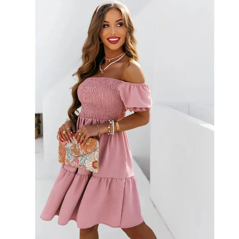Adriana | Modisches schulterfreies Minikleid für trendbewusste Frauen