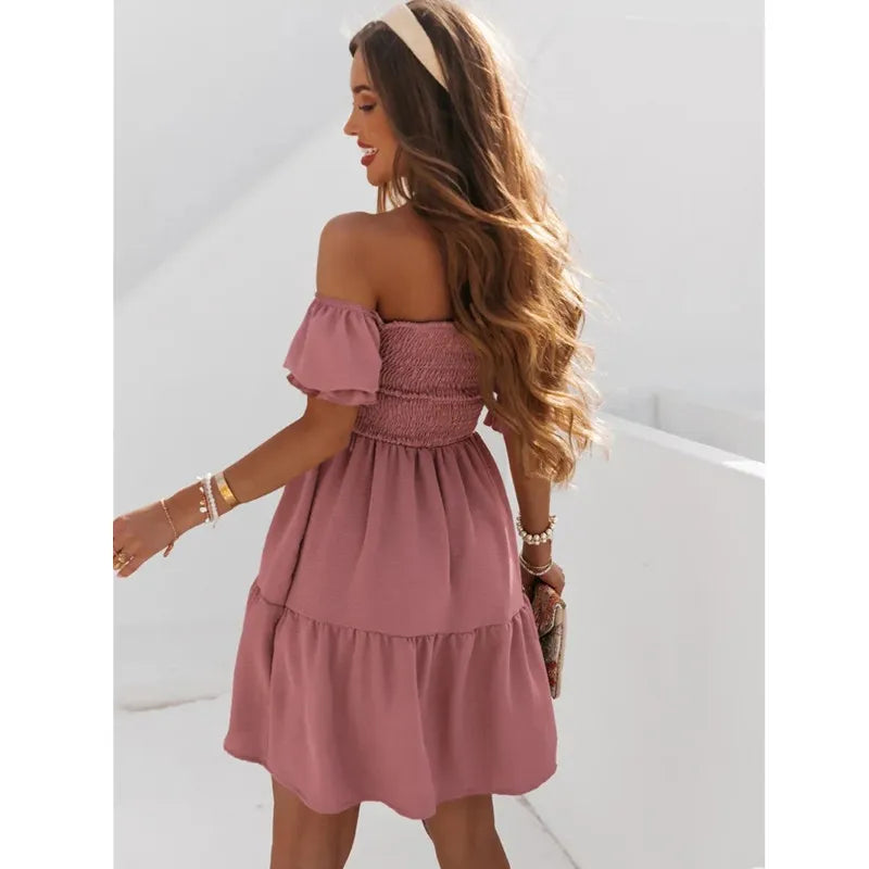 Adriana | Modisches schulterfreies Minikleid für trendbewusste Frauen