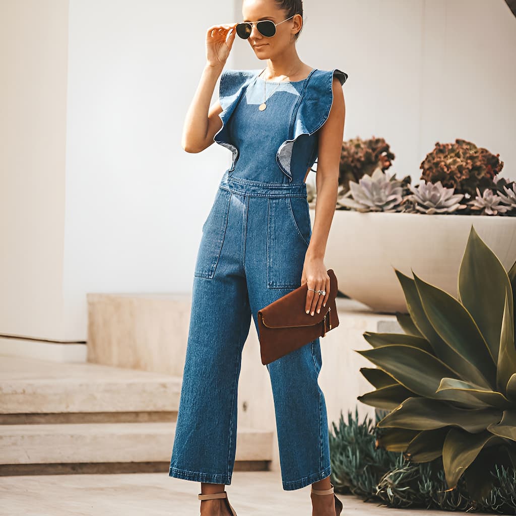 DenimDynasty | Denim-Overall mit offenem Rücken