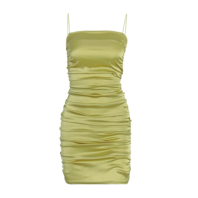 Shimry | Vintage plissiertes enges rückenfreies Kleid