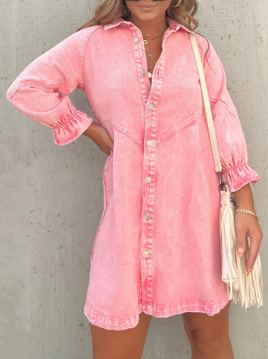 Alejandra | Denimkleid mit langen Ärmeln