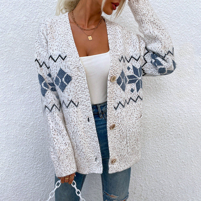 Zitharan | Warme Damen Strickjacke mit Langen Ärmeln