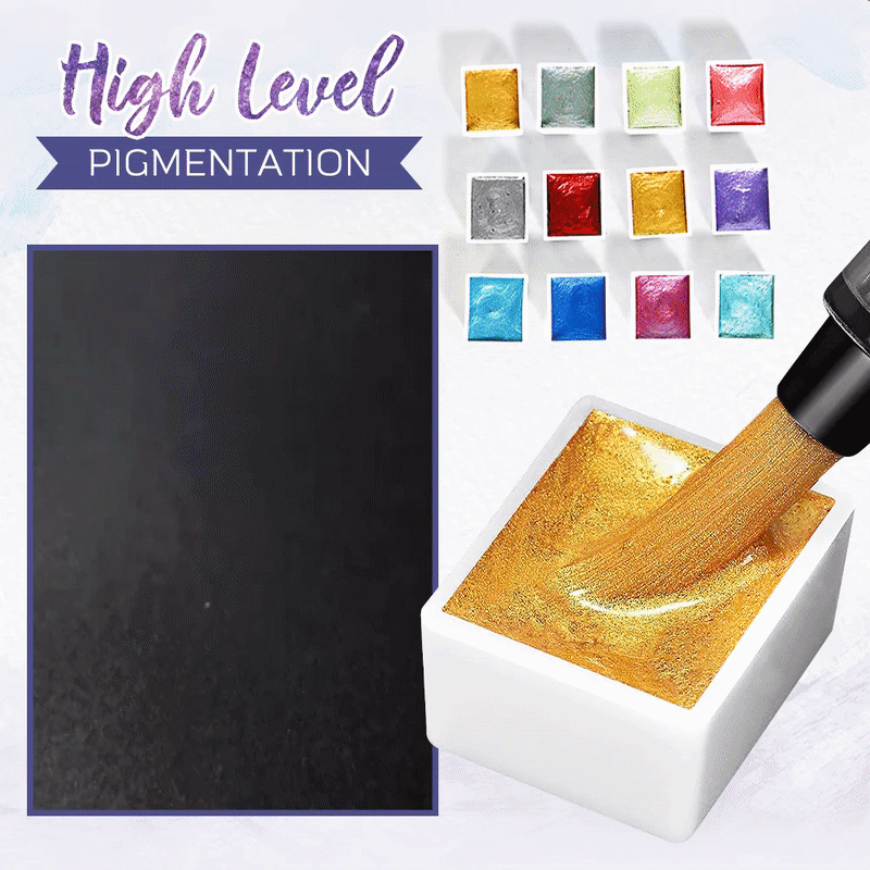 ArtisticGleam | Metallic Aquarellfarben Set