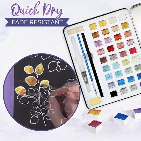 ArtisticGleam | Metallic Aquarellfarben Set