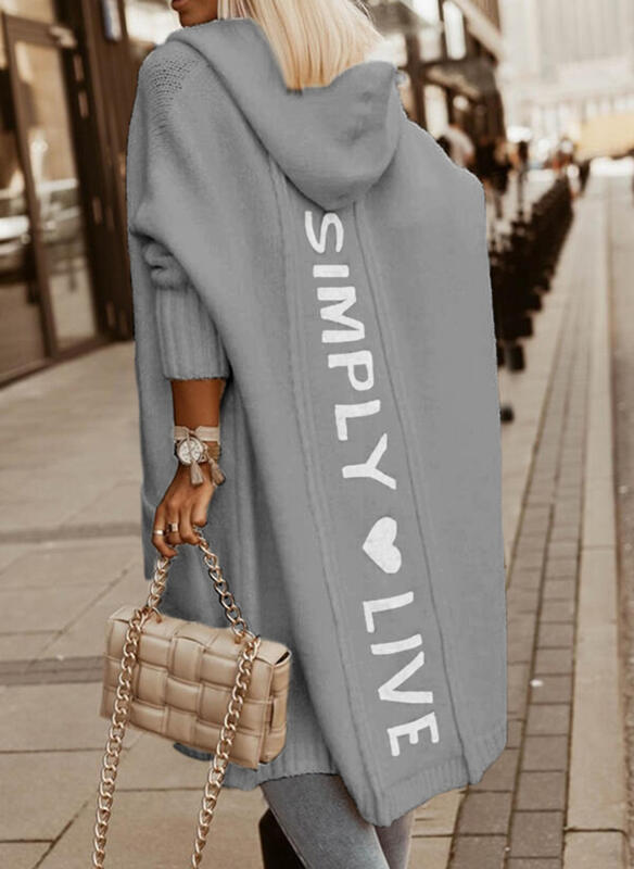 Simply Love | Kapuzen-Sweatjacke mit "Simply Live" Print