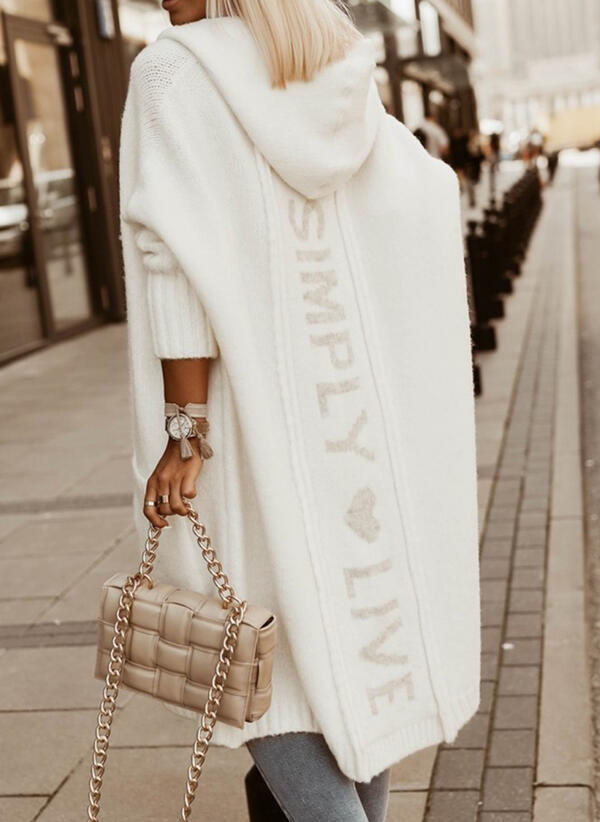Simply Love | Kapuzen-Sweatjacke mit "Simply Live" Print
