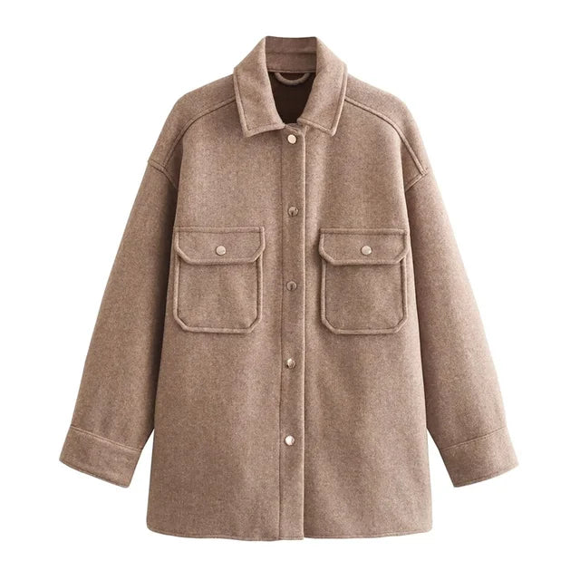 Klaras | Klassische Hemdjacke aus Wollmischung