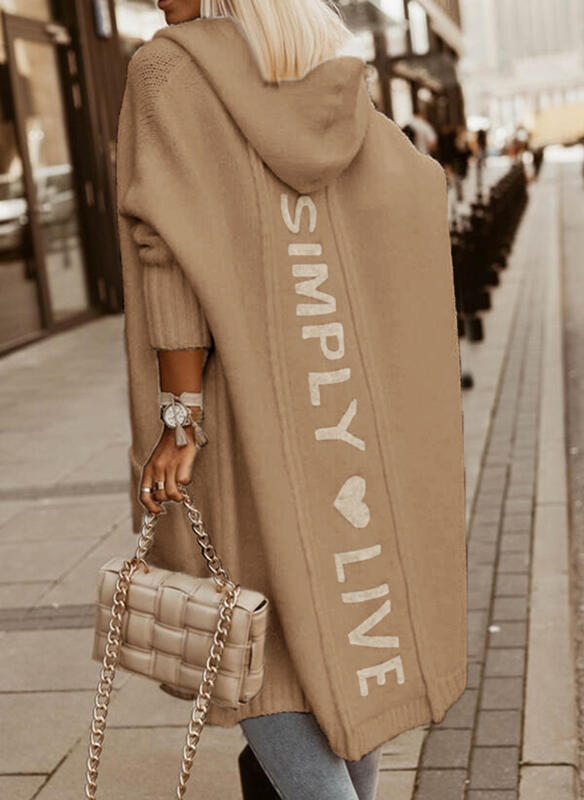 Simply Love | Kapuzen-Sweatjacke mit "Simply Live" Print