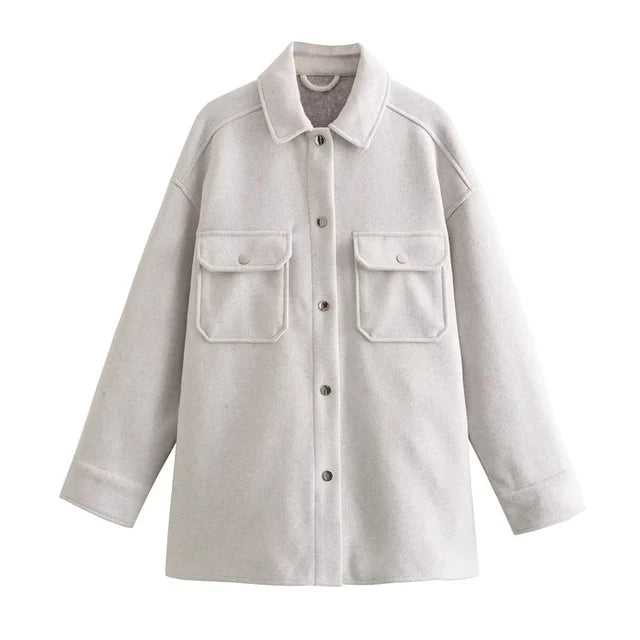 Klaras | Klassische Hemdjacke aus Wollmischung