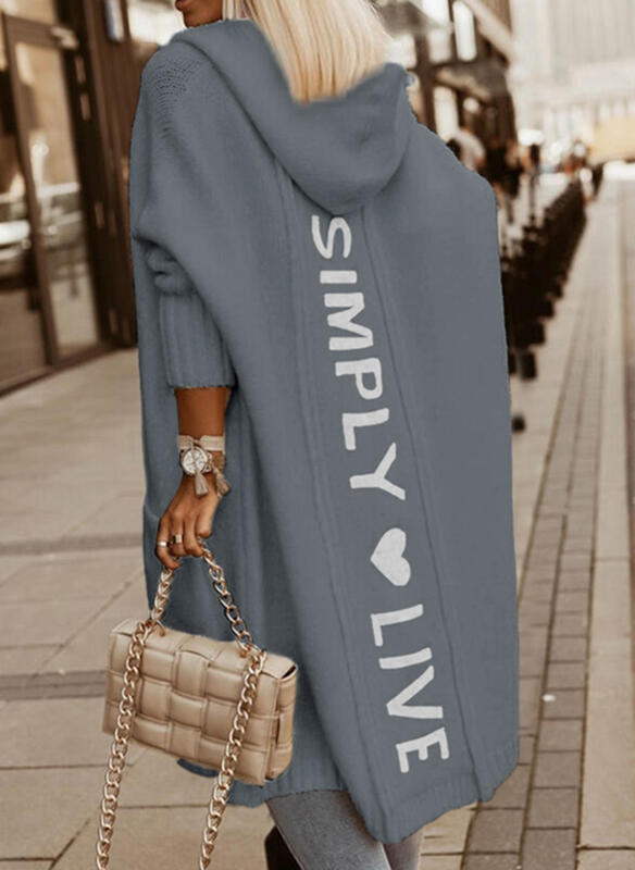 Simply Love | Kapuzen-Sweatjacke mit "Simply Live" Print