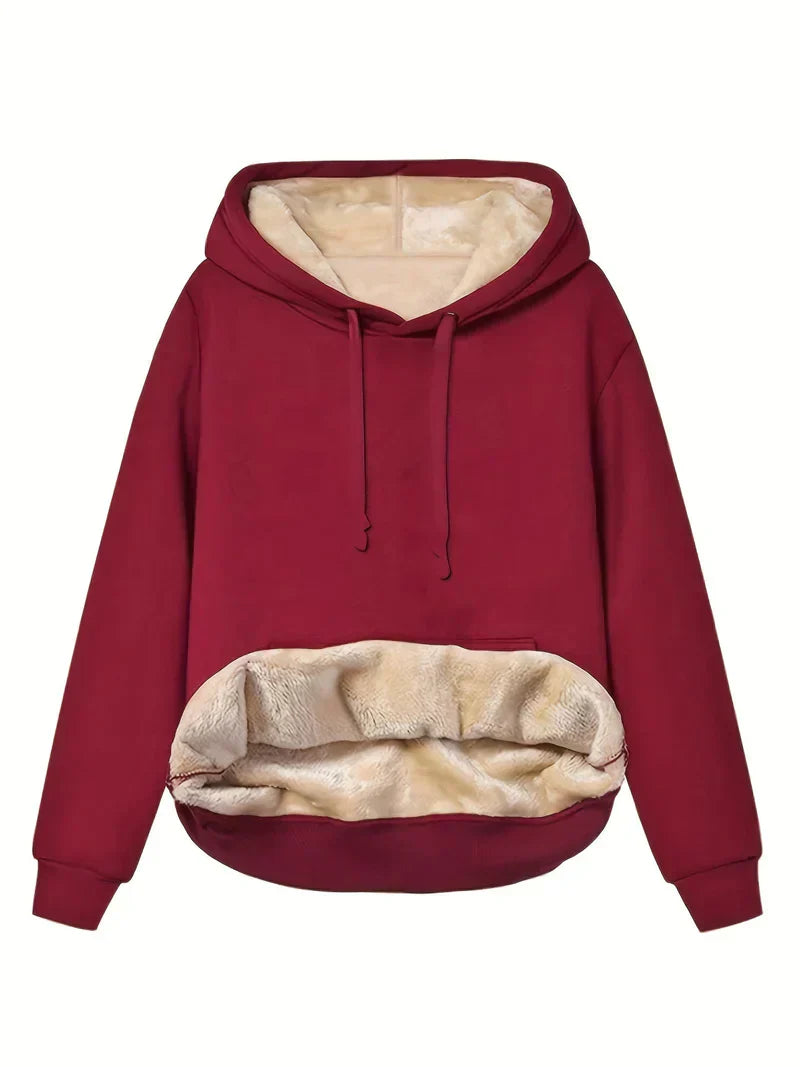 Francesca | Damen Winter Kapuzenpullover aus Plüsch