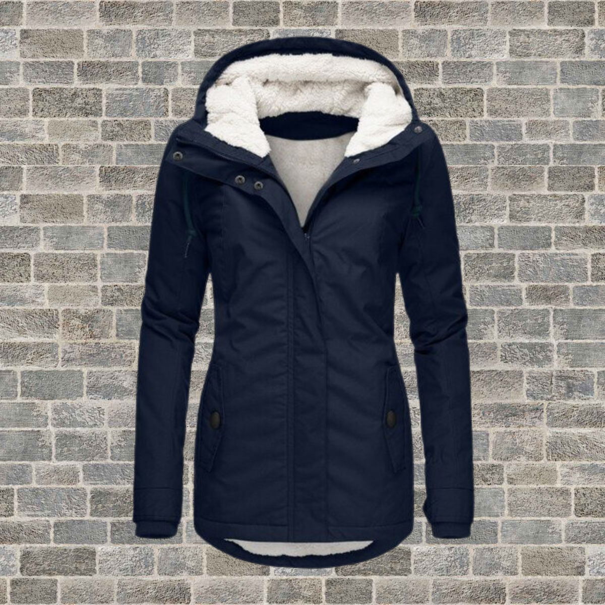 Celine | Neu Plissierter Baumwollmantel mit Kapuze aus Lambswool
