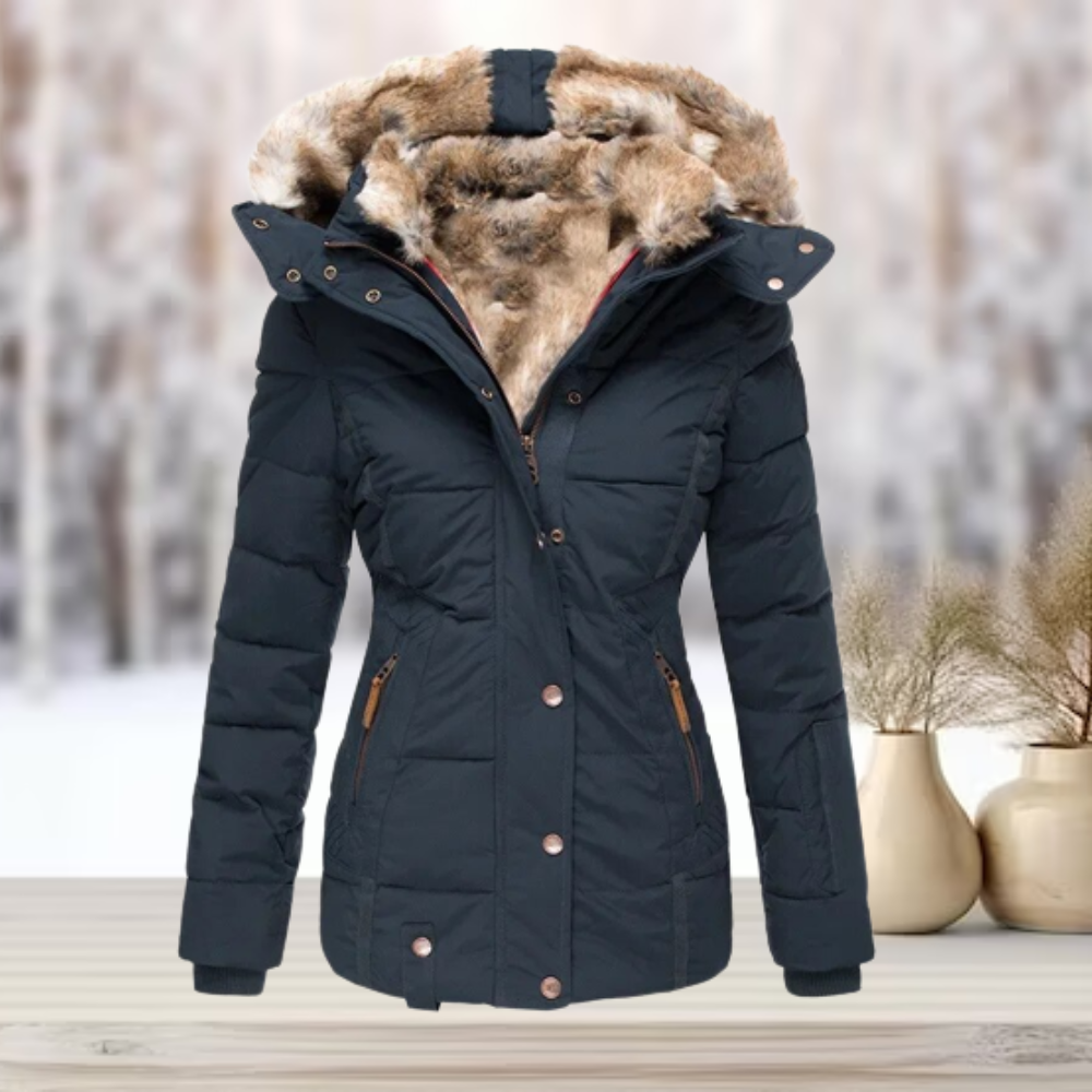 Eulalia | Elegante Pelz-Winterjacke mit Kapuze