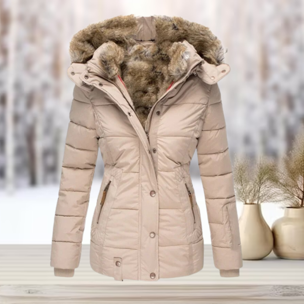 Eulalia | Elegante Pelz-Winterjacke mit Kapuze