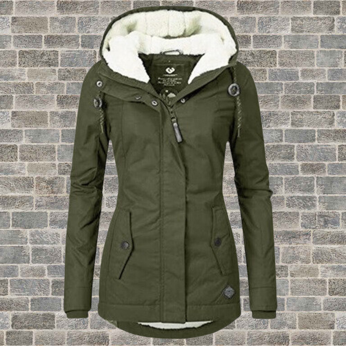 Celine | Neu Plissierter Baumwollmantel mit Kapuze aus Lambswool