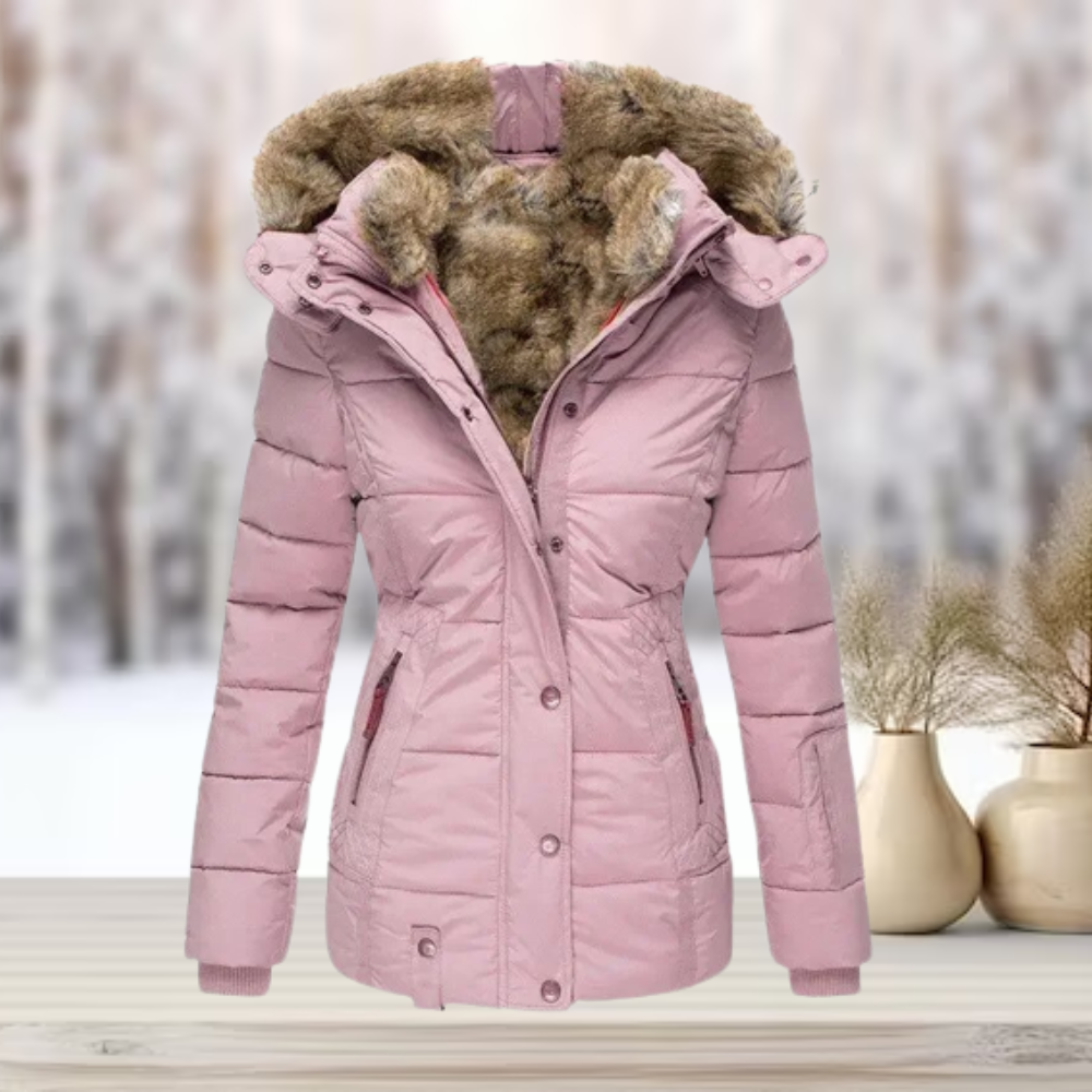 Eulalia | Elegante Pelz-Winterjacke mit Kapuze