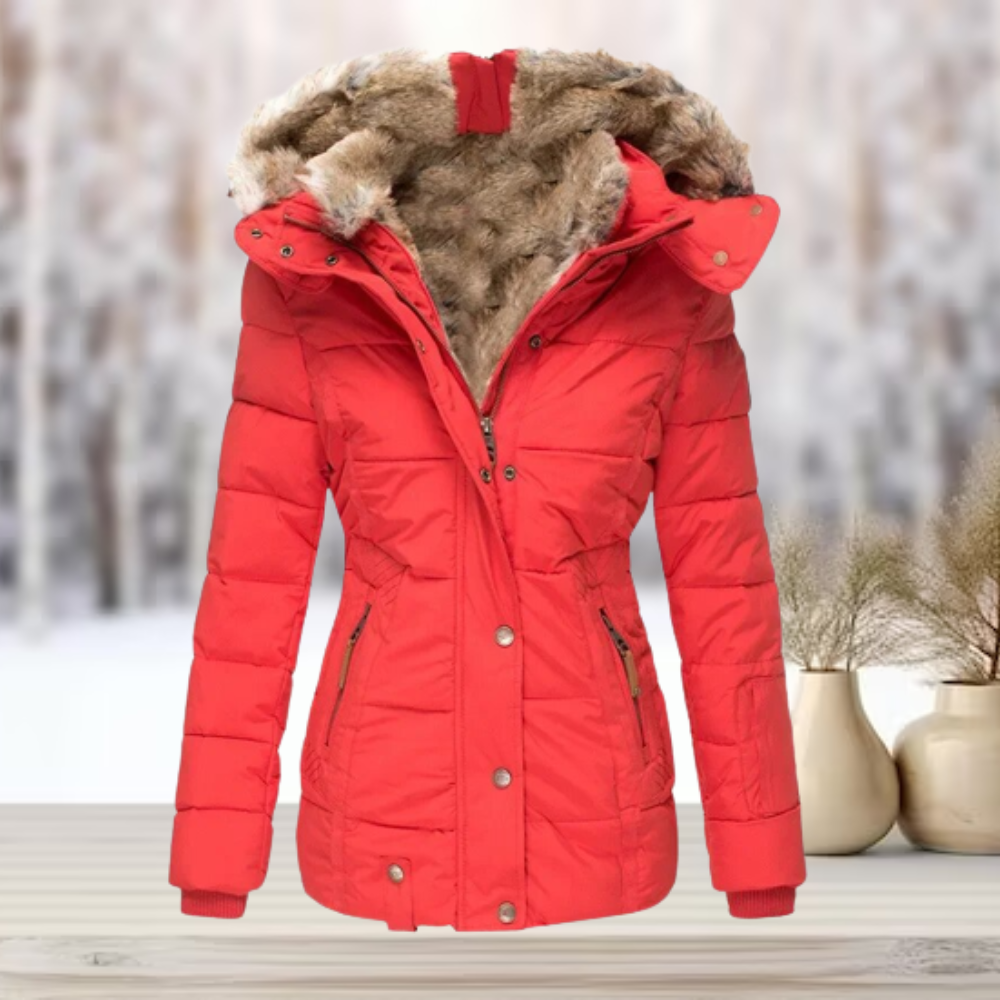 Eulalia | Elegante Pelz-Winterjacke mit Kapuze