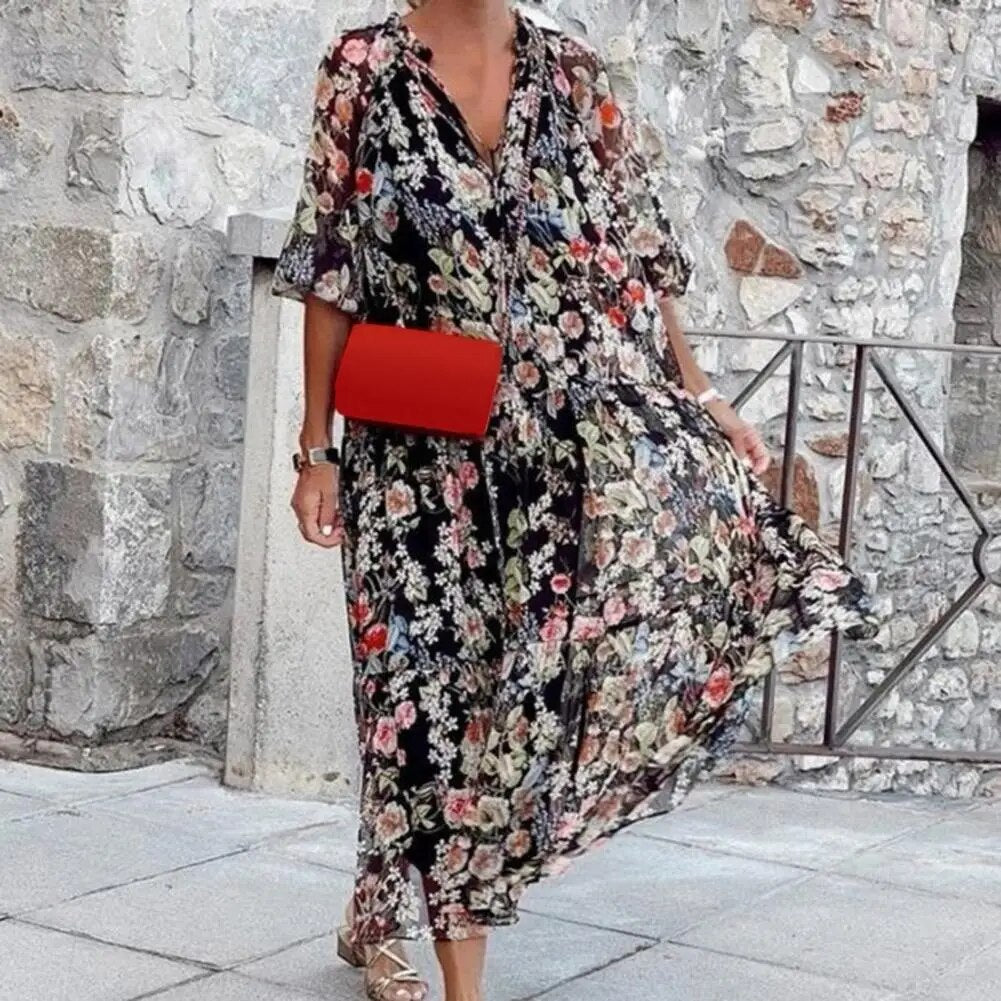 Fiametta | Freizeitkleid mit lebhaftem Blumenmuster