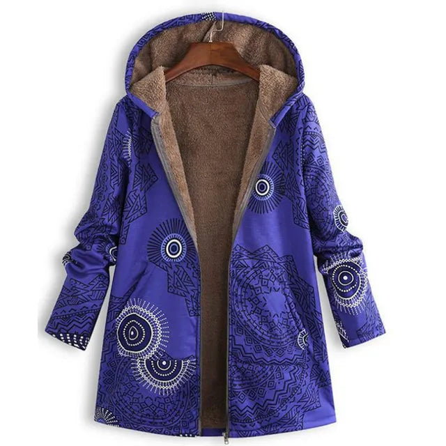 Clover | Dicke, bedruckte Kaschmir-Jacke