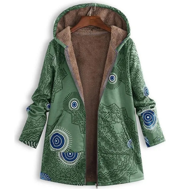 Clover | Dicke, bedruckte Kaschmir-Jacke