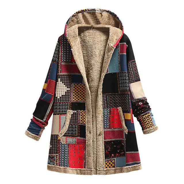 Clover | Dicke, bedruckte Kaschmir-Jacke