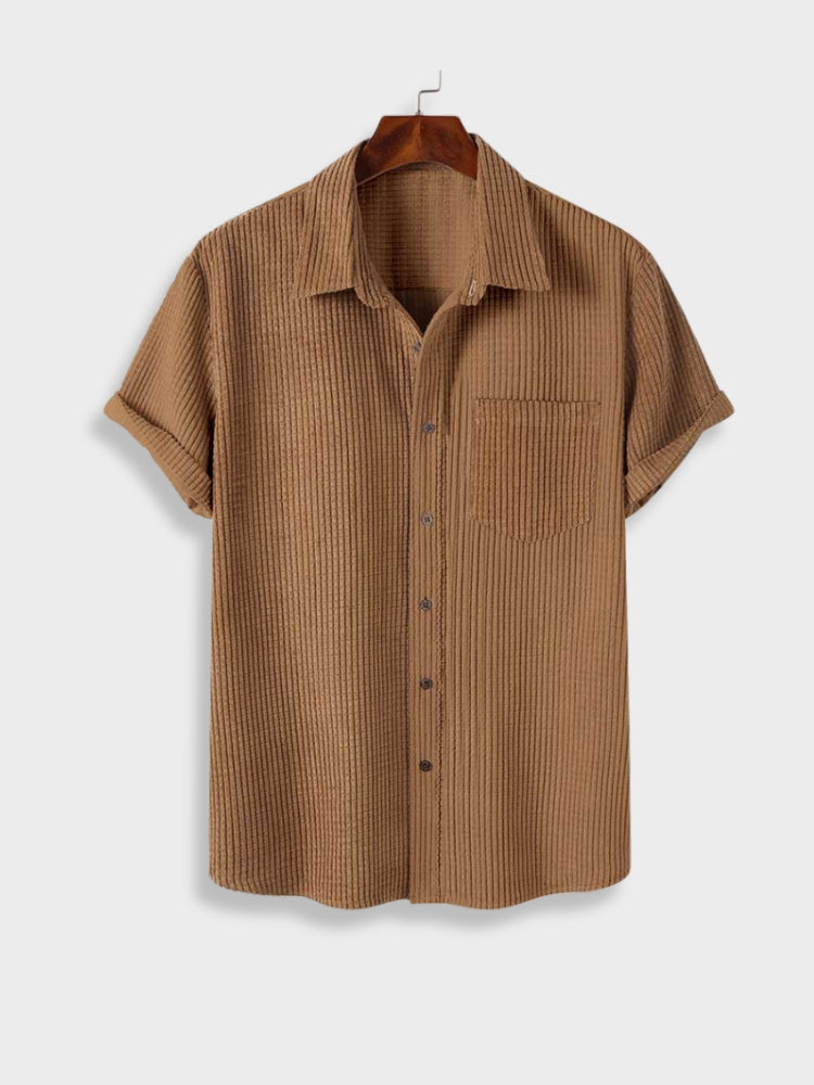 Corduroy Poloshirt und Kurze hose sommer set für herren
