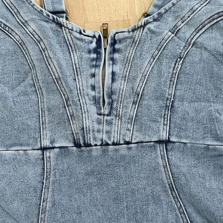 Ysabel | Denim-Kleid mit verstellbaren Trägern