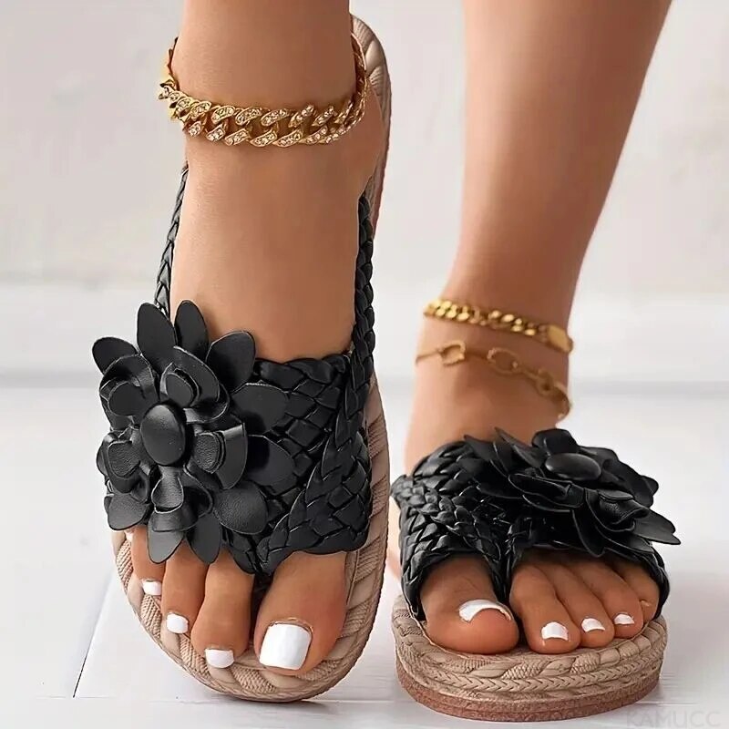 Charie |Boho-Sandalen mit geflochtenem Riemen