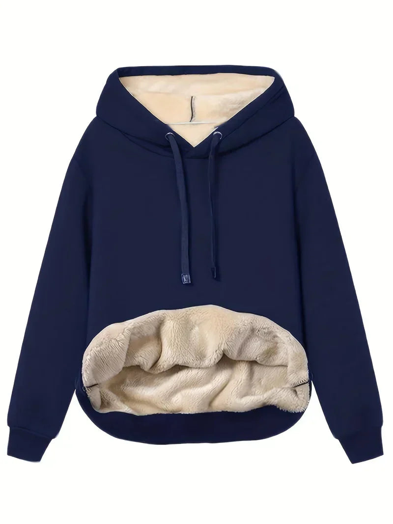 Francesca | Damen Winter Kapuzenpullover aus Plüsch
