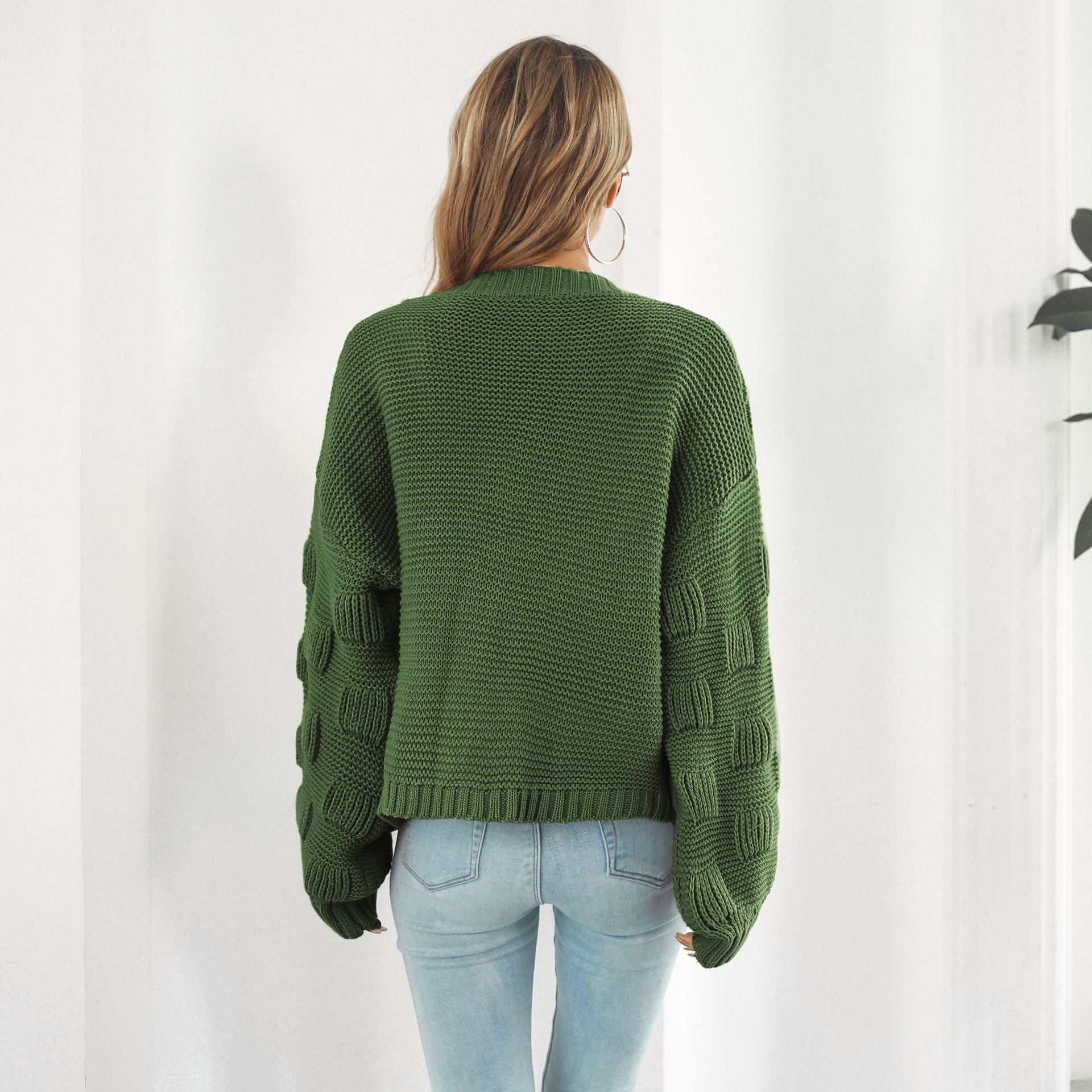 Lily-1 | Schicke & gemütliche Strickjacke mit Puffärmeln