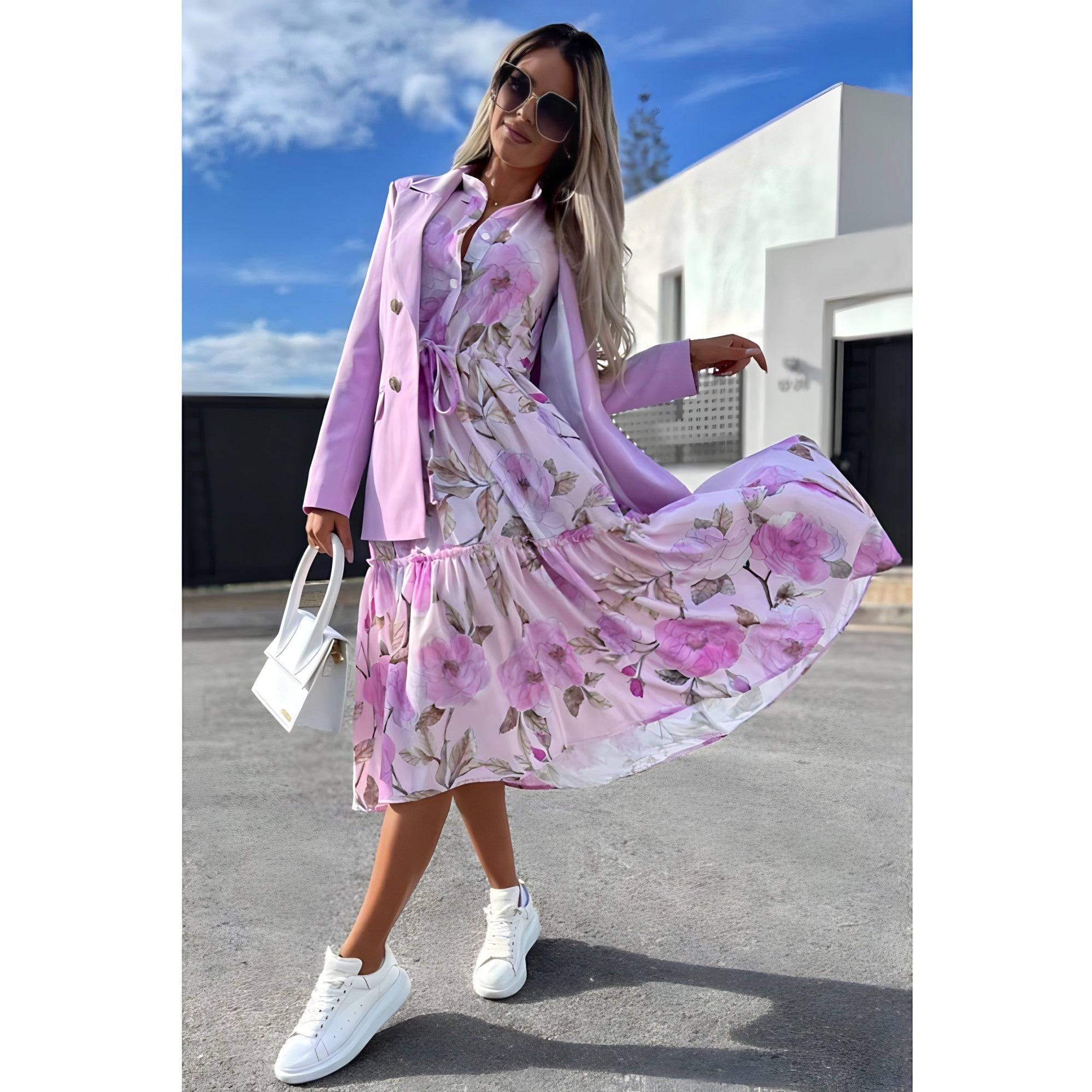 Cammile | Midikleid mit Blumendruck