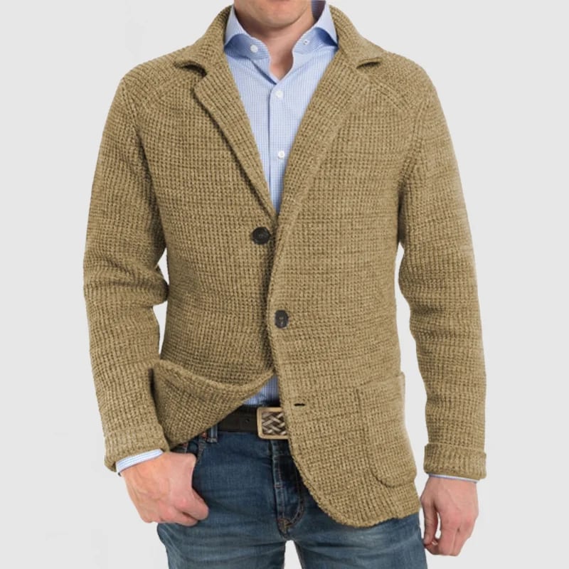 Aljur Herren Jacke mit elegantem Revers und langen Ärmeln