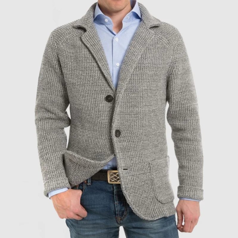 Aljur Herren Jacke mit elegantem Revers und langen Ärmeln