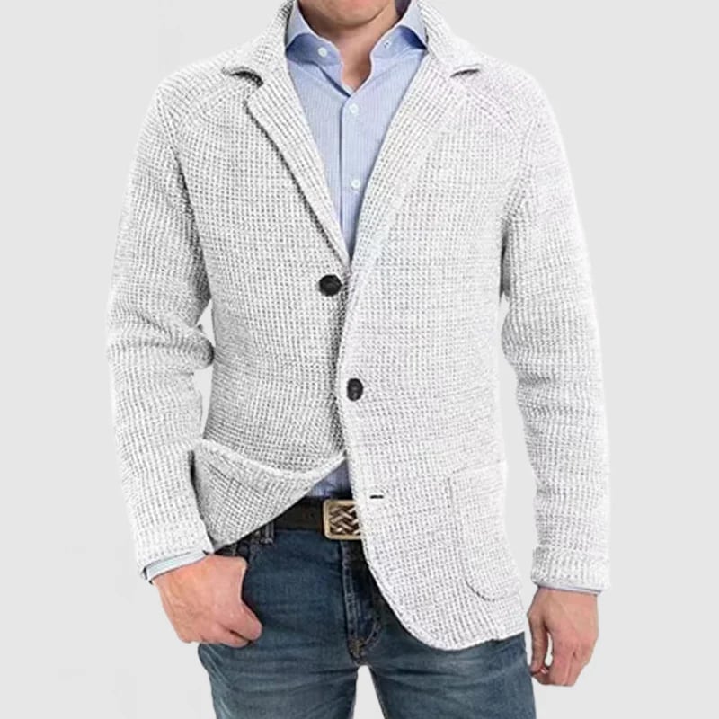 Aljur Herren Jacke mit elegantem Revers und langen Ärmeln