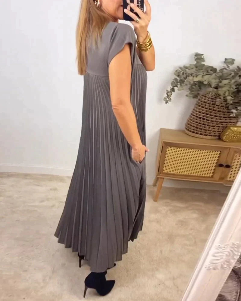 Fern - Ärmelloses Faltenkleid