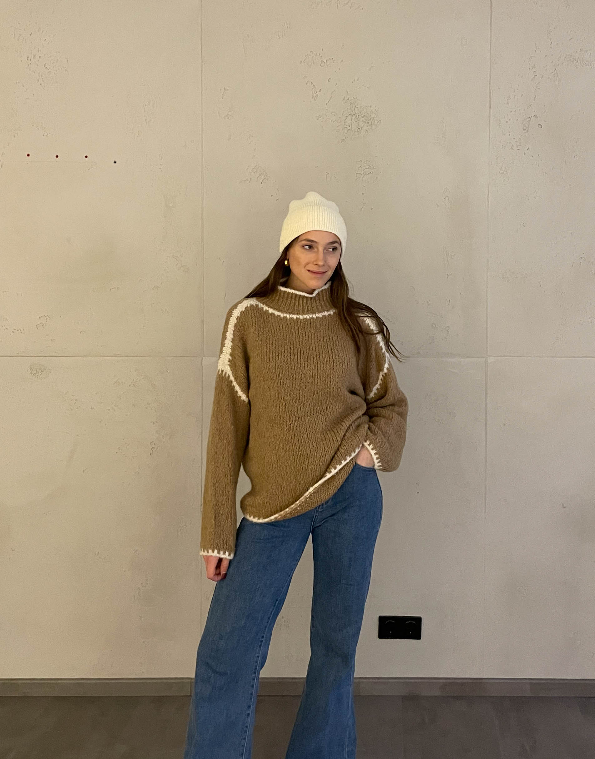 Jess Pullover mit farblich abgesetzter Naht