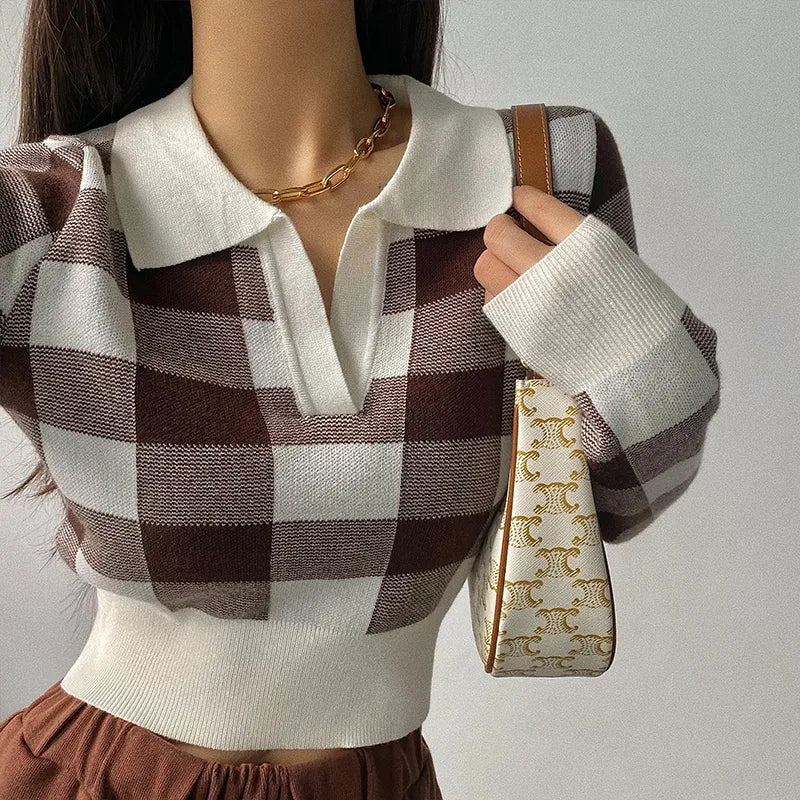 Steph Schicke gemütliche Strick-Crop Tops für Herbst-Winter-Mode