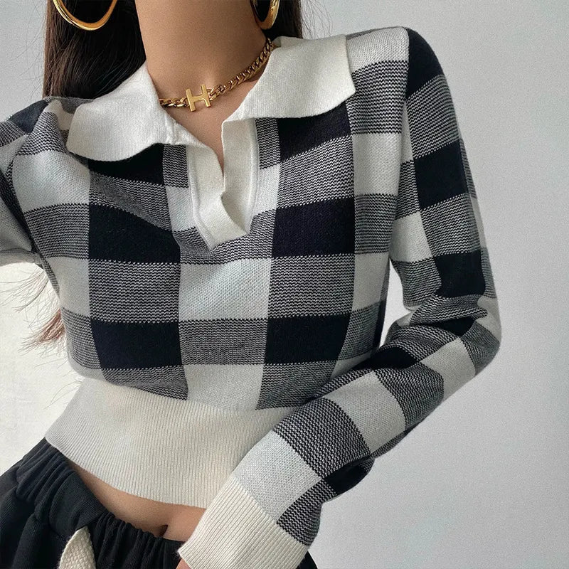 Steph Schicke gemütliche Strick-Crop Tops für Herbst-Winter-Mode