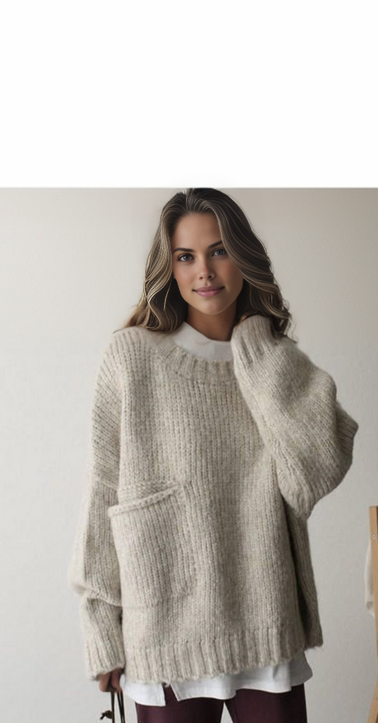 Jelena™ - Übergroßer Strickpullover mit Tasche