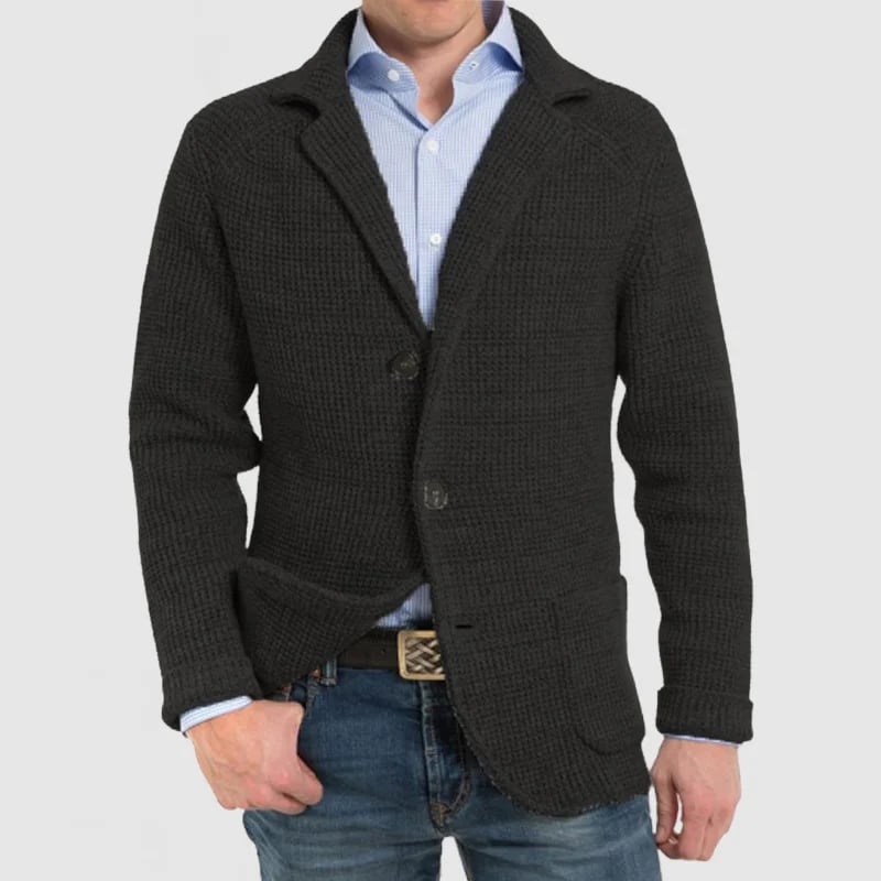 Aljur Herren Jacke mit elegantem Revers und langen Ärmeln