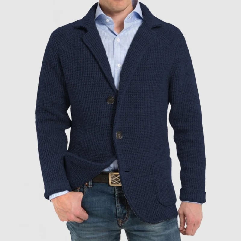 Aljur Herren Jacke mit elegantem Revers und langen Ärmeln